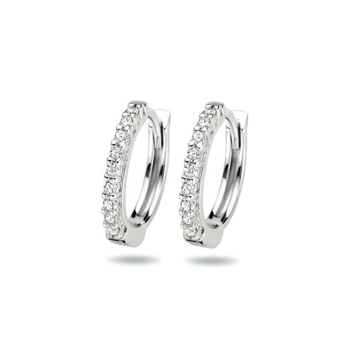 klapoorringen zirkonia zilver gerhodineerd