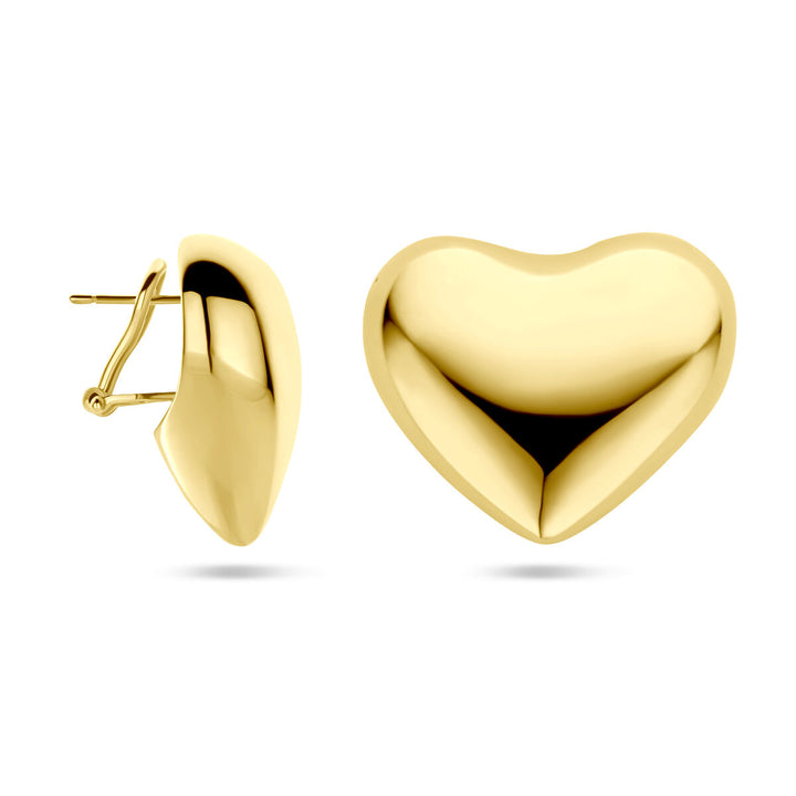 oorknoppen hartjes 27 mm 1 micron zilver verguld (geel)