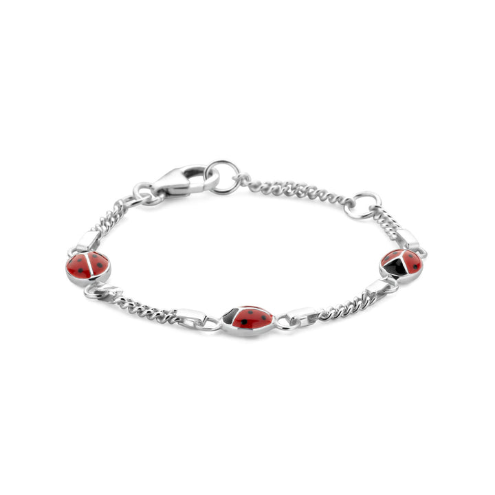 armband lieveheersbeestje zilver wit