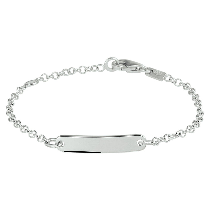 engraving bracelet jasseron plate 4.0 mm silver rhodium plated