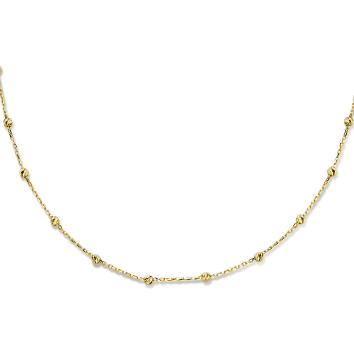 necklace diamond-coated balls 2.5 mm 40 - 42 - 44 cm 14K yellow gold