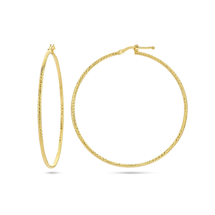 Ohrringe 1,5 mm Rundrohr diamantiert 1 Mikron Silber vergoldet (gelb)