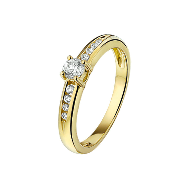 ring zirconia 14K yellow gold