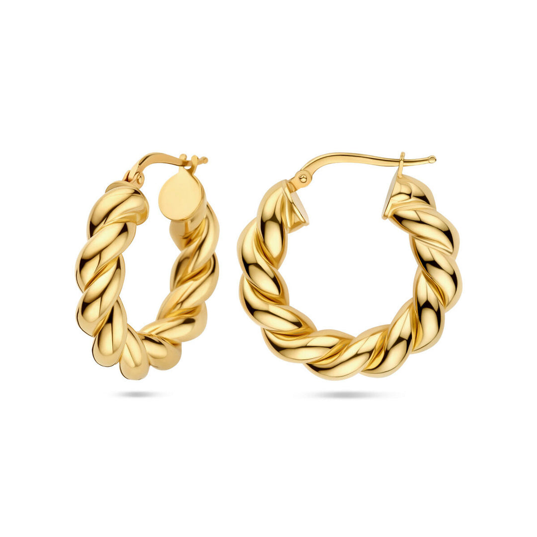 oorringen gedraaid 1 micron zilver verguld (geel)