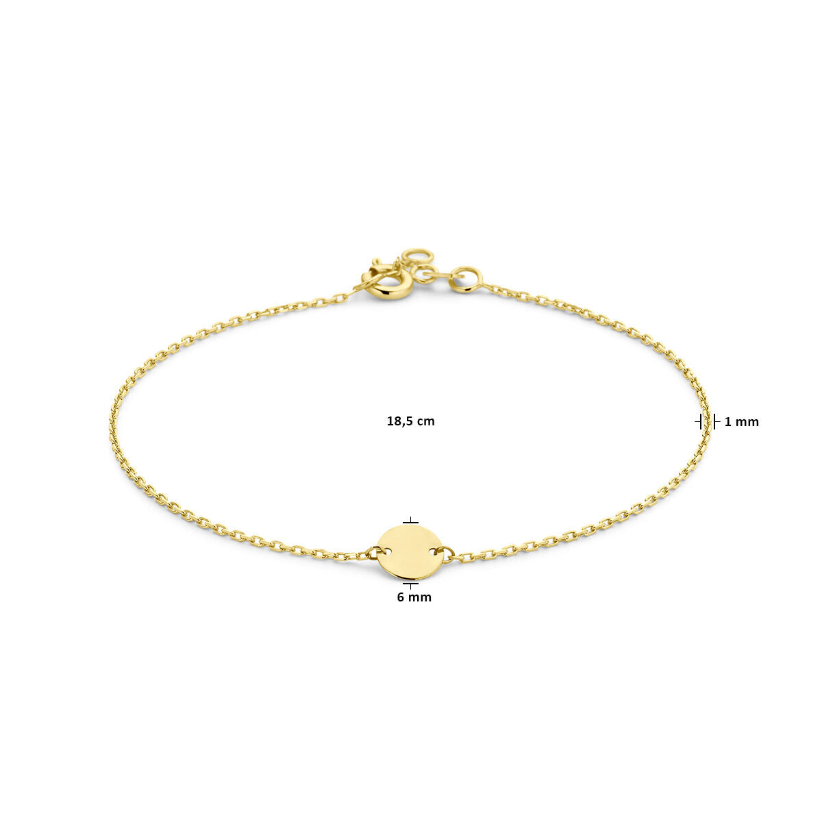 bracelet circle 18.5 cm 14K yellow gold