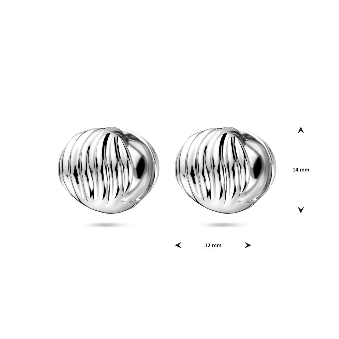 klapoorringen 14 mm zilver gerhodineerd