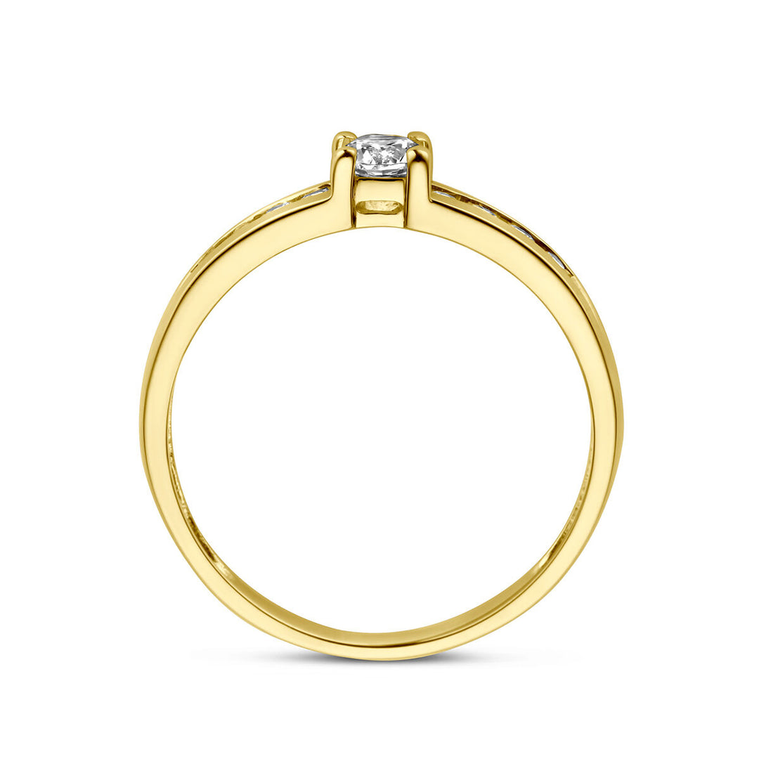 ring zirconia 14K yellow gold