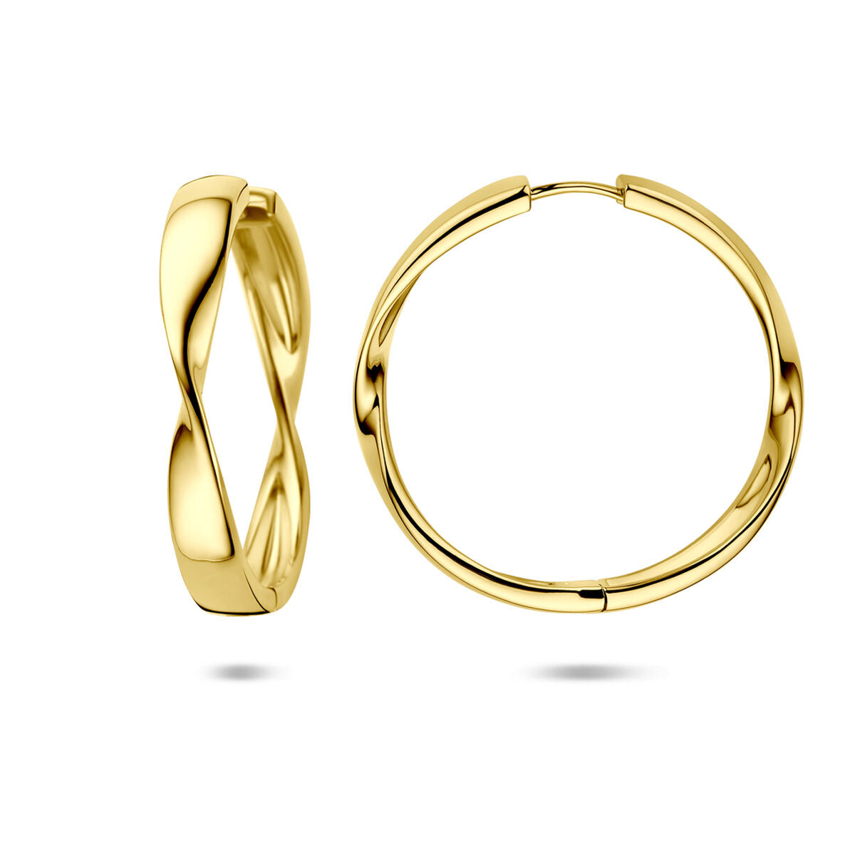 Verguld zilveren klapoorringen dames – 40 x 5.5 mm