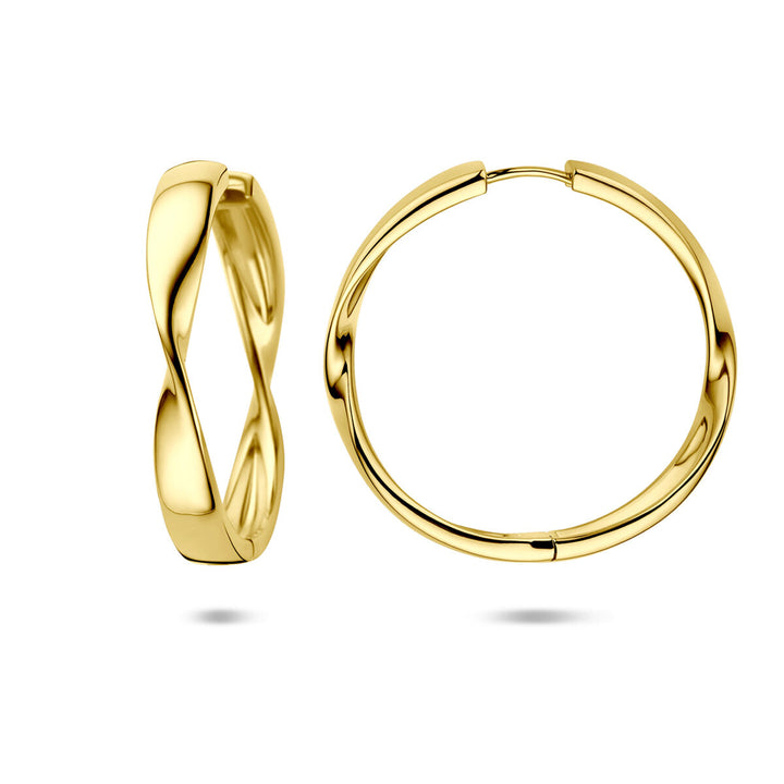 Verguld zilveren klapoorringen dames – 40 x 5.5 mm
