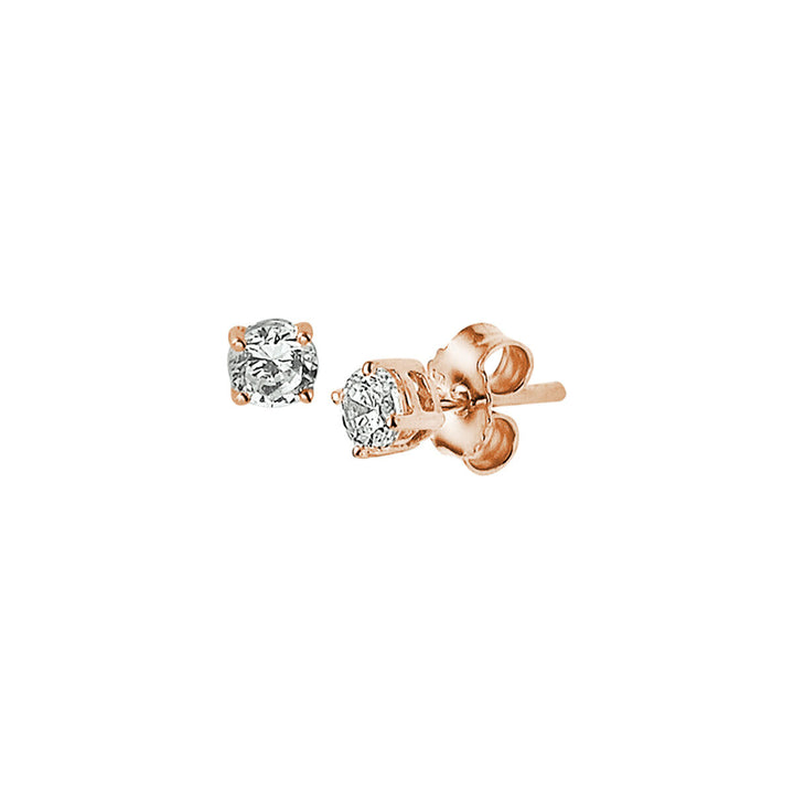 ear studs zirconia 14K rose gold