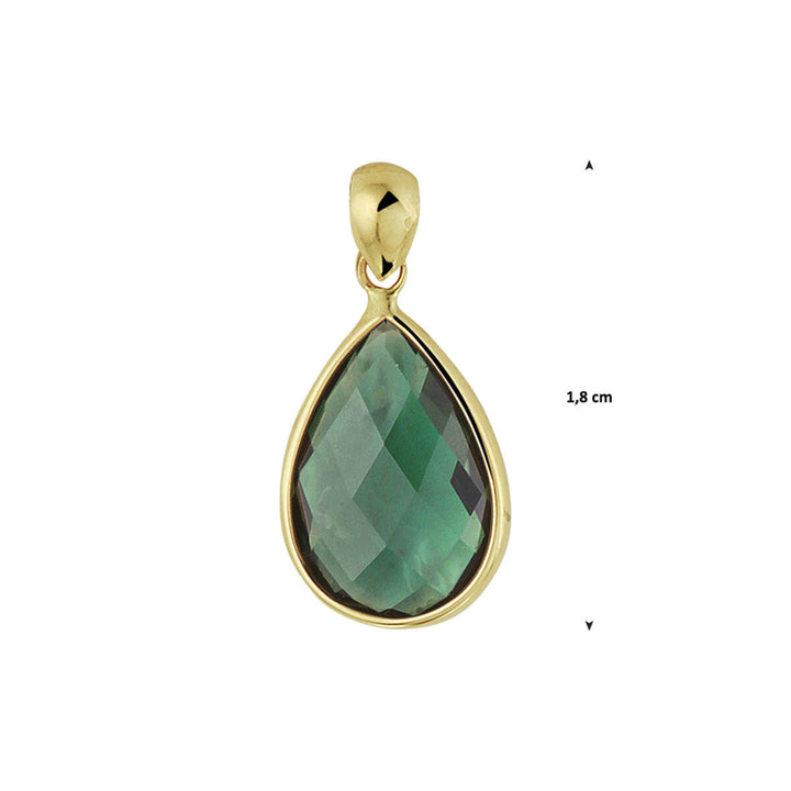 Anhänger grüner Quarz 14K Gelbgold