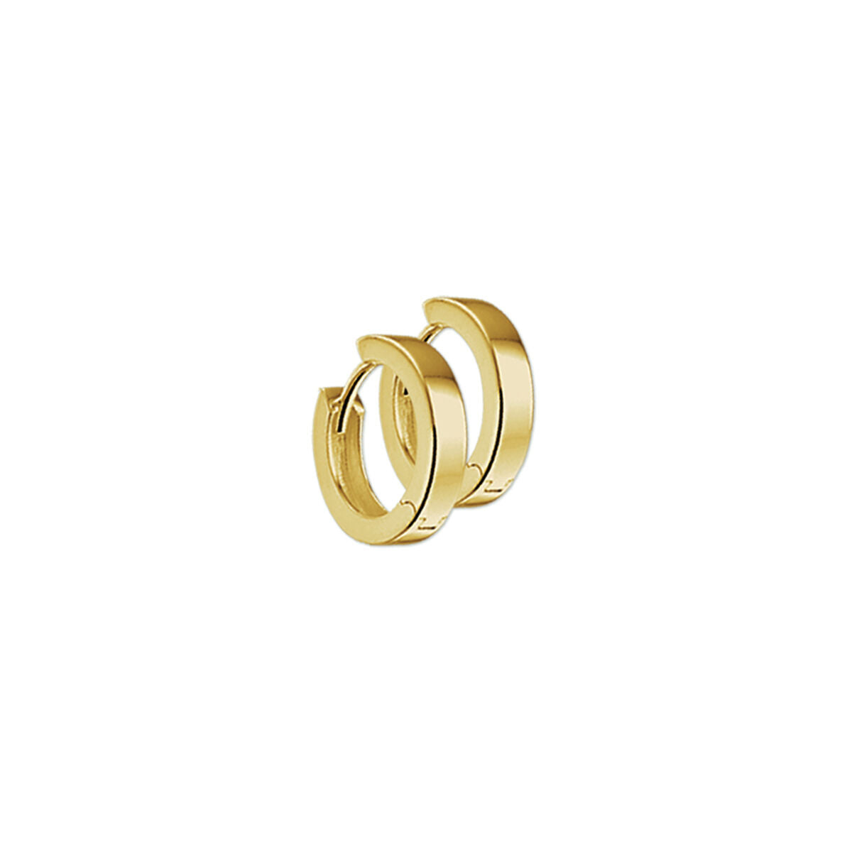 Klapoorringen van 14K geelgoud, 2,5 mm breed, met een vlakke afwerking.
