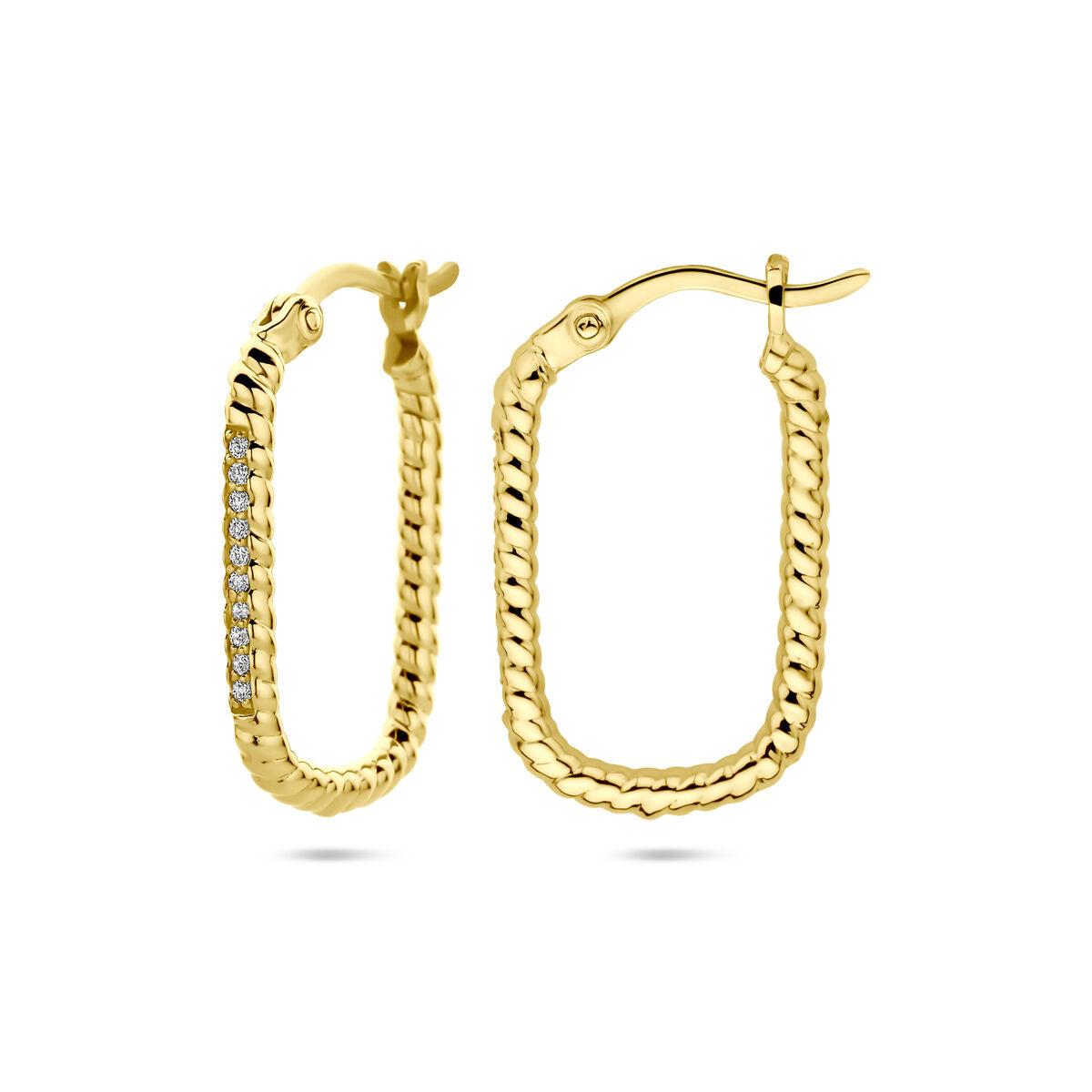 earrings zirconia 1 micron silver gold plated (yellow)