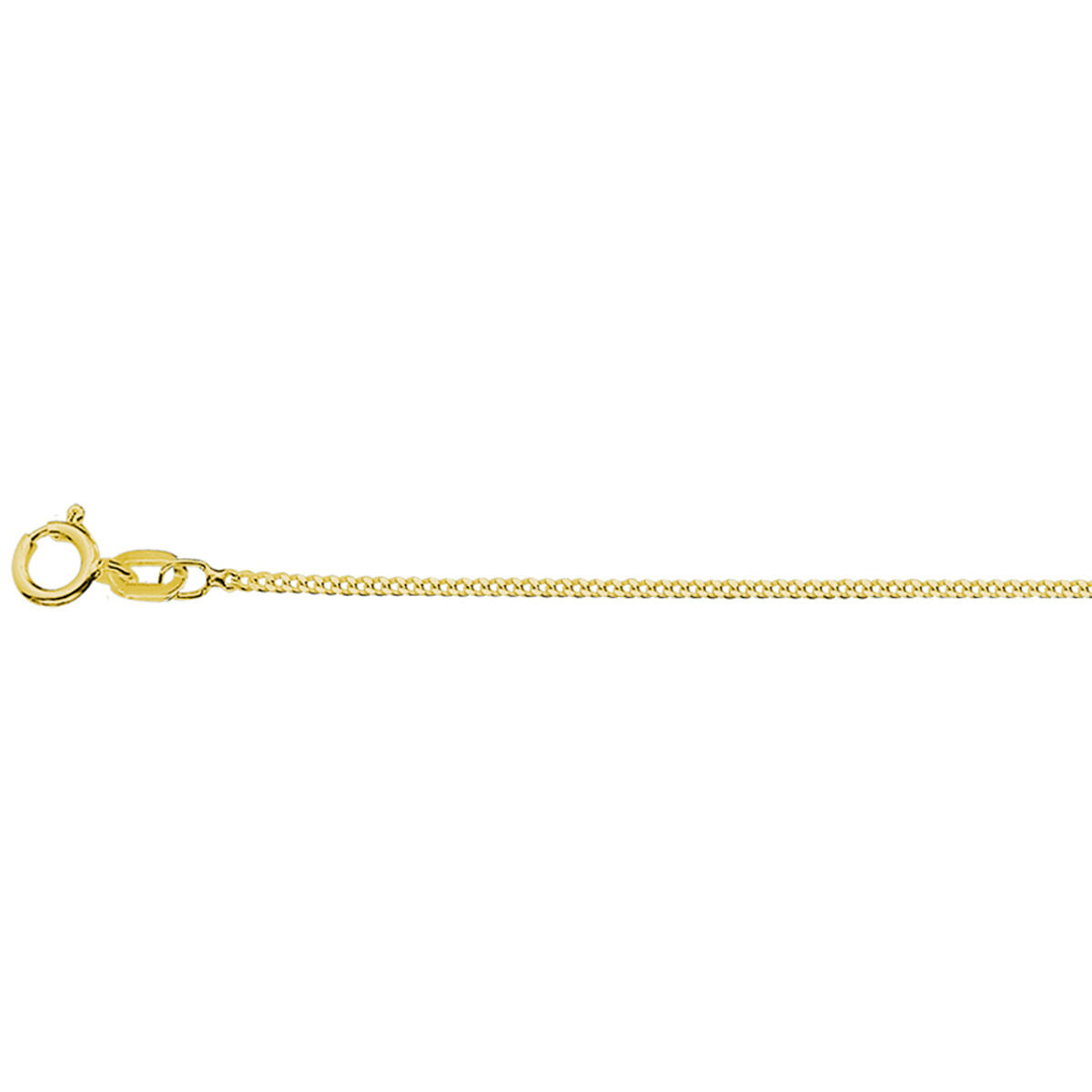 Gourmette collier van 1,2 mm met vierzijdige slijping, verguld in geel zilver.