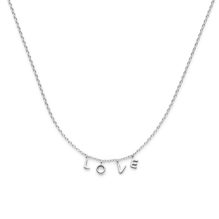 collier love 41 + 4 cm zilver gerhodineerd
