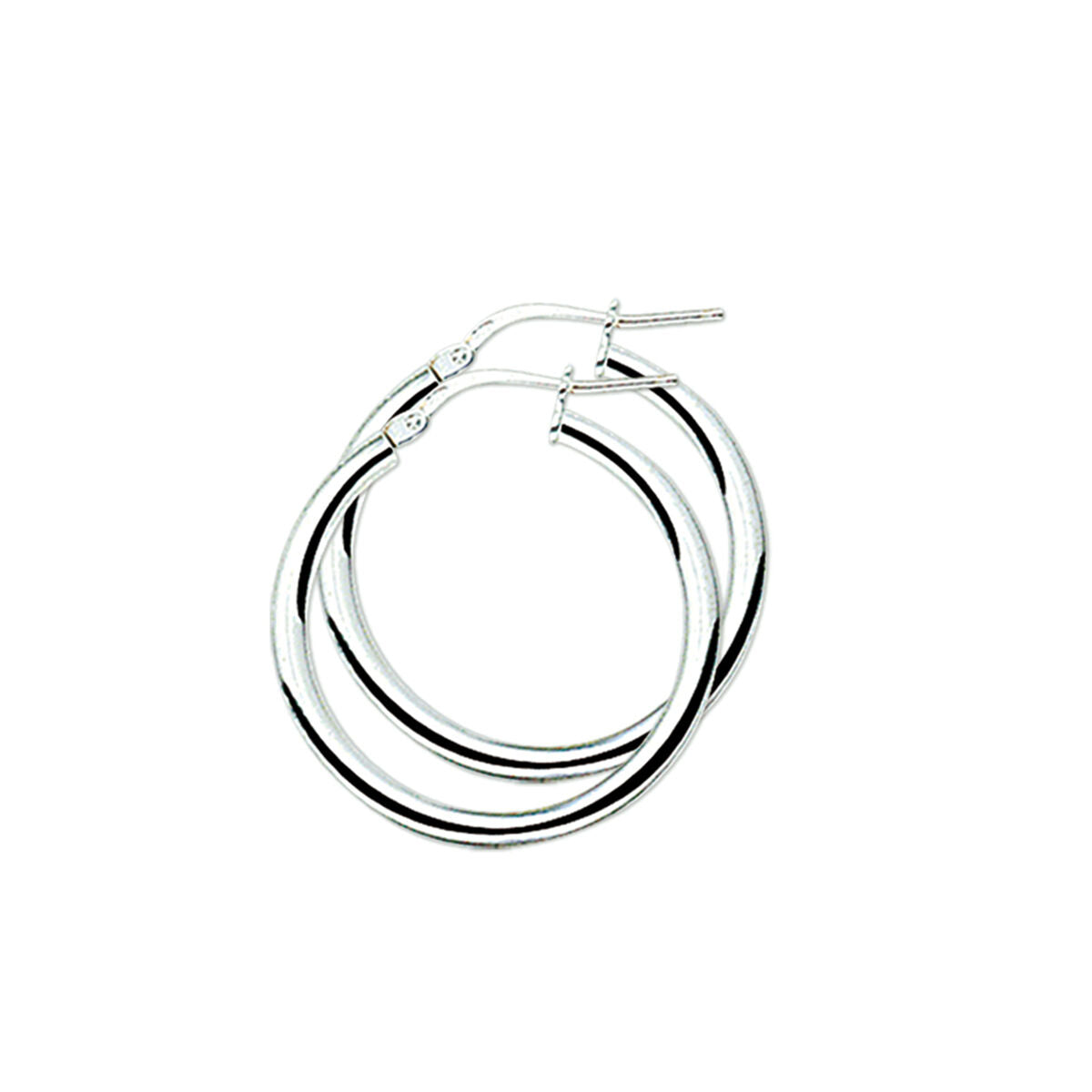 Ronde oorringen van gerhodineerd zilver met een buisvormige afwerking.