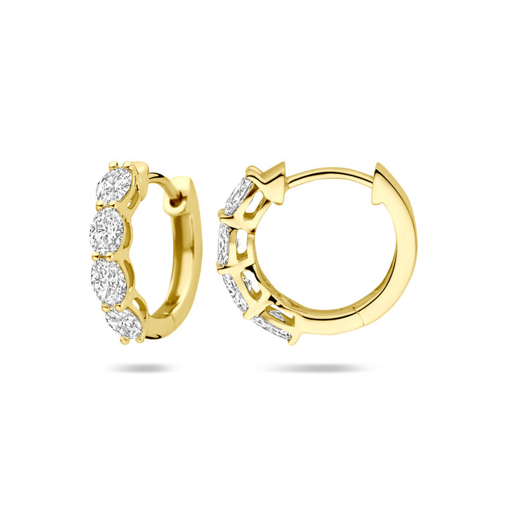 klapoorringen lab grown diamant 0.80ct (2x 0.40ct) h si 14,5 mm 14K geelgoud