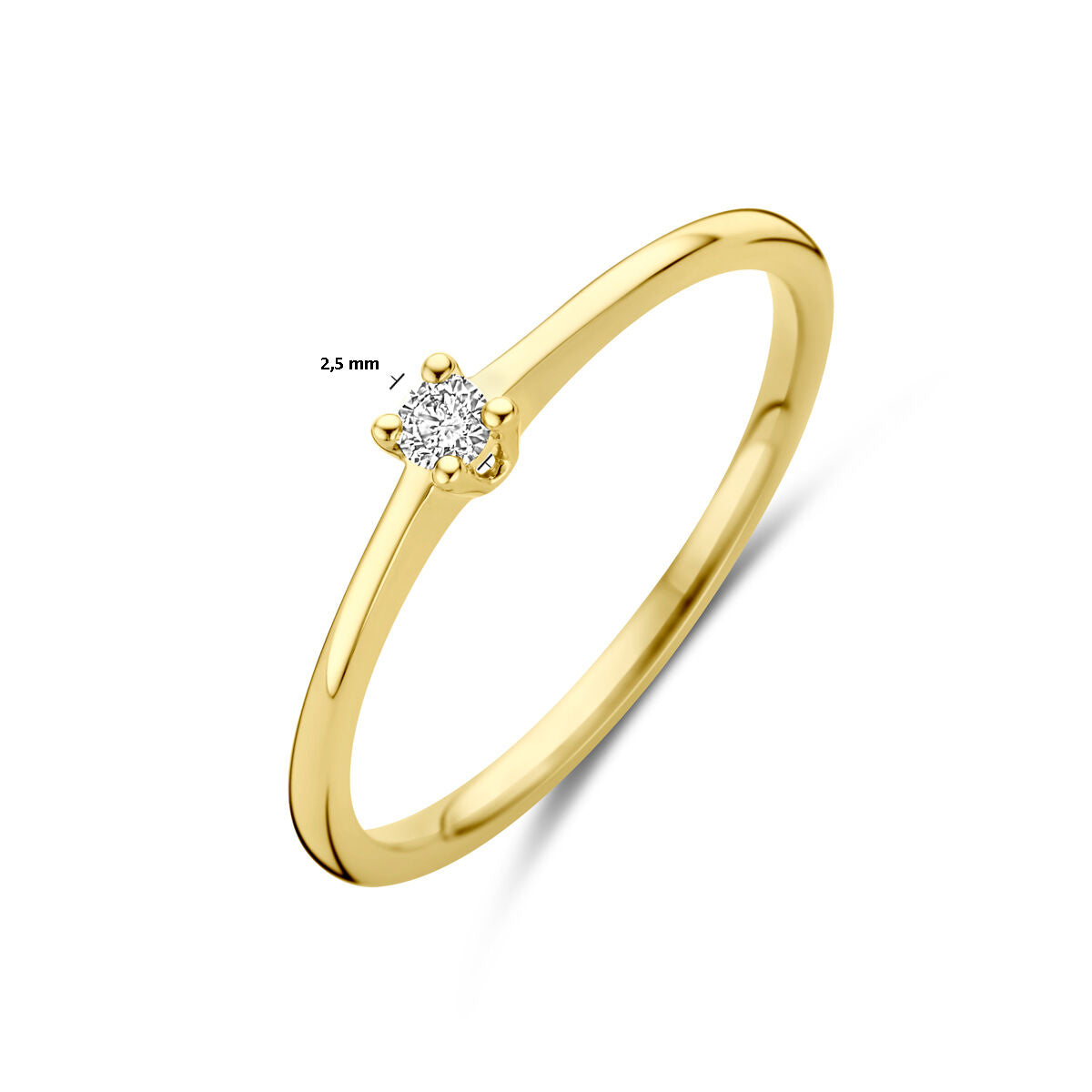 ring diamant 0.05ct h si 14K geelgoud