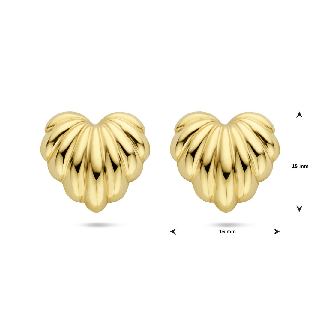 oorknoppen hartje 15 mm 14K geelgoud