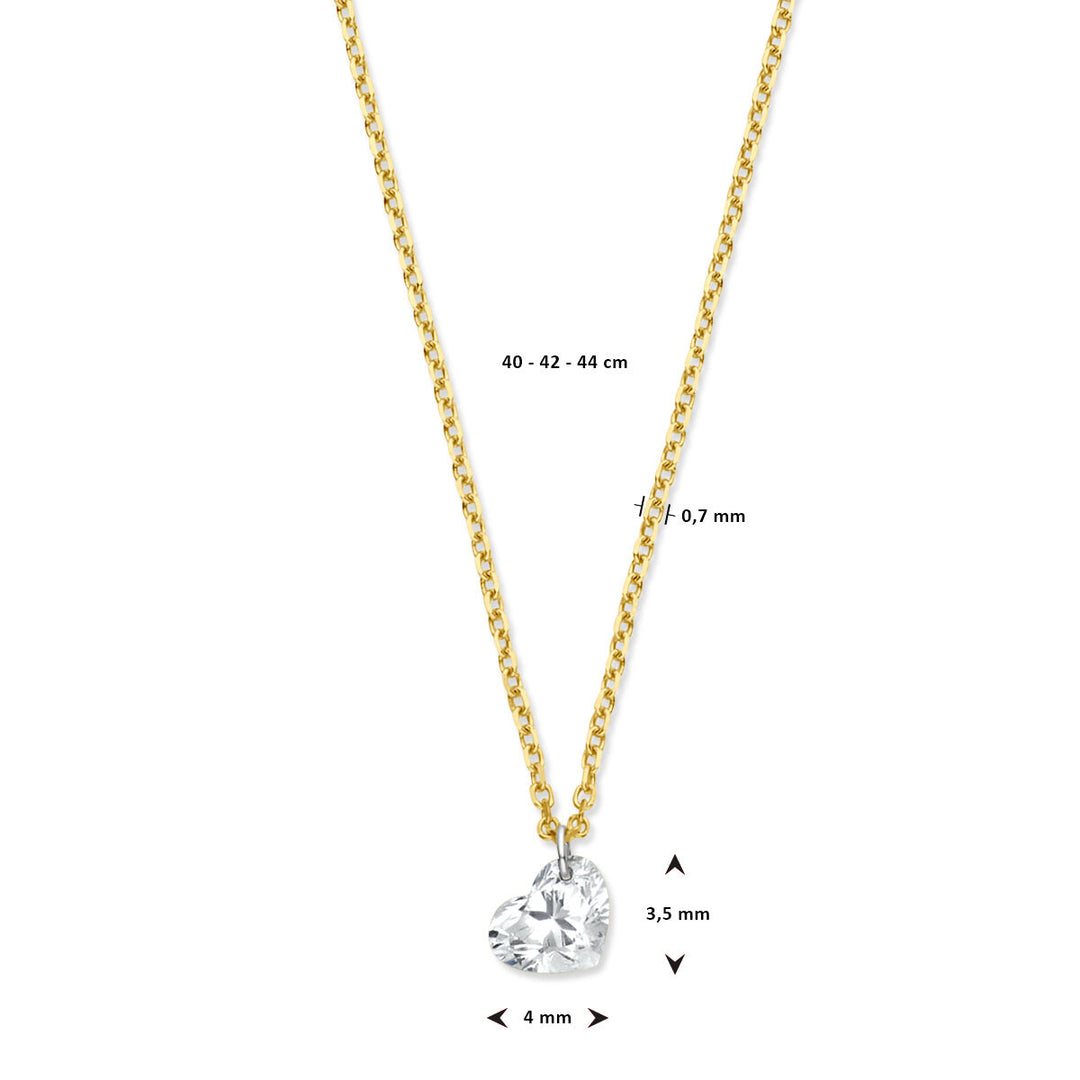 Halskette Herz Diamant 40 – 42 – 44 cm 0,20 ct g SI 18 K Gelbgold
