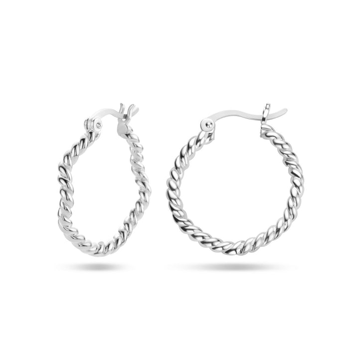 oorringen gedraaid zilver gerhodineerd