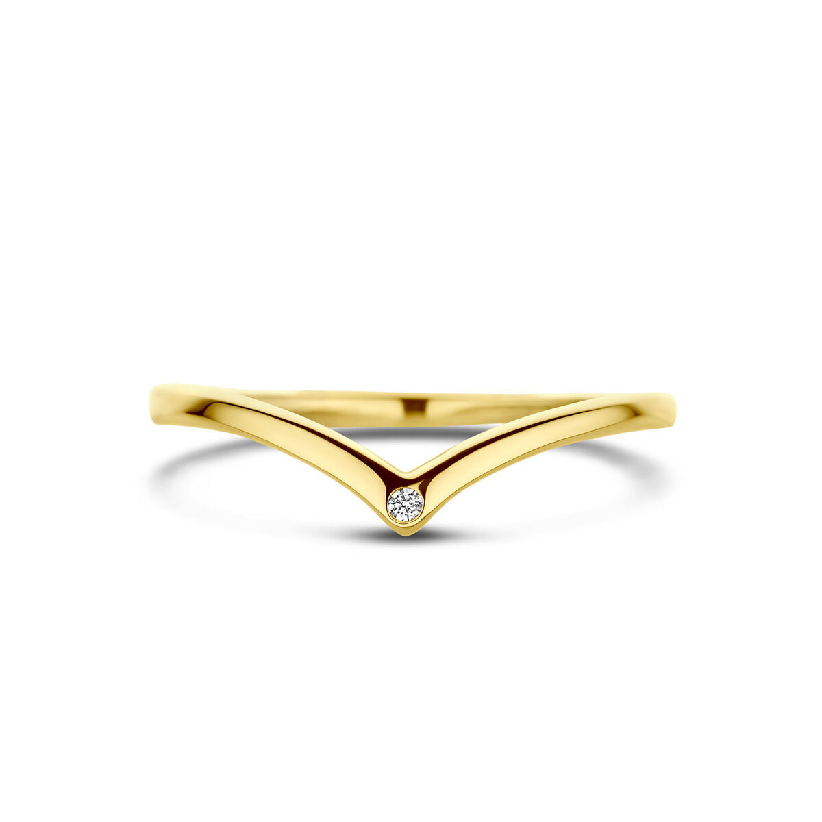 ring zirkonia 14K geelgoud