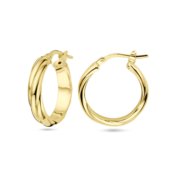 Ohrringe gedreht 1 Mikron Silber vergoldet (gelb)