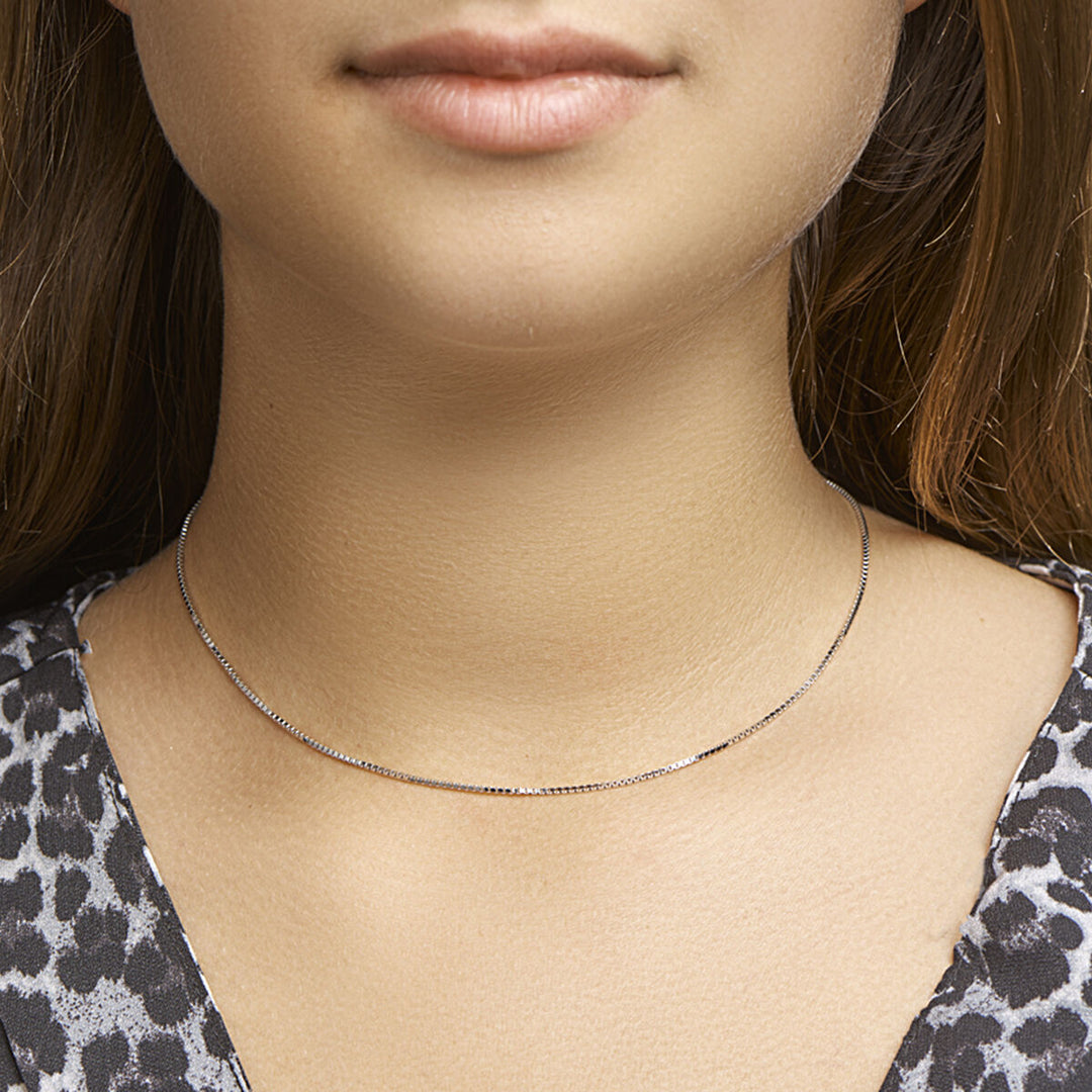 Venezianische Halskette 1,1 mm Silber rhodiniert