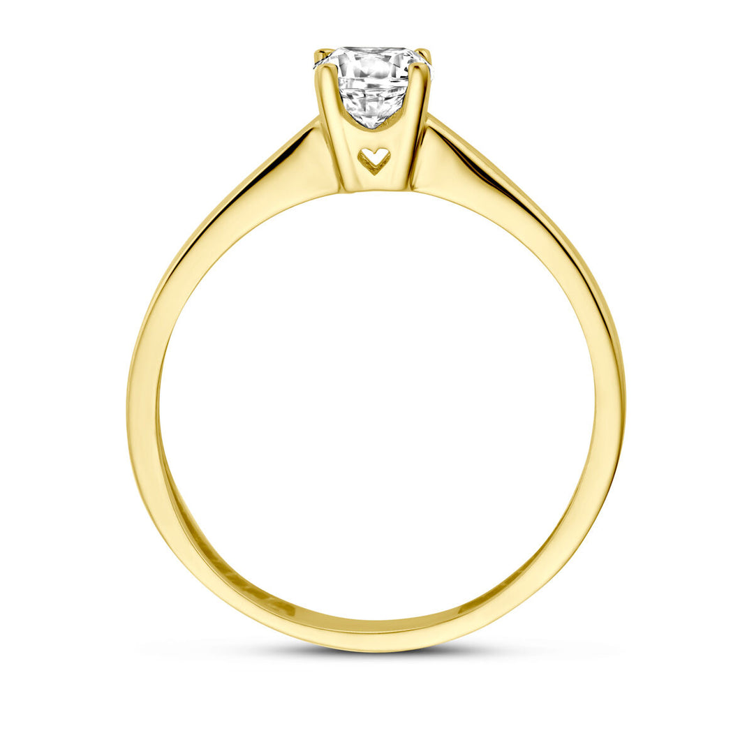 ring zirconia 14K yellow gold