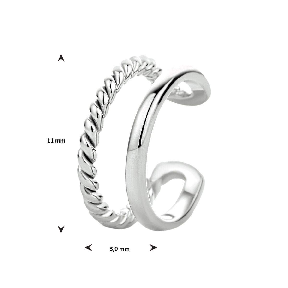 earcuff zilver gerhodineerd
