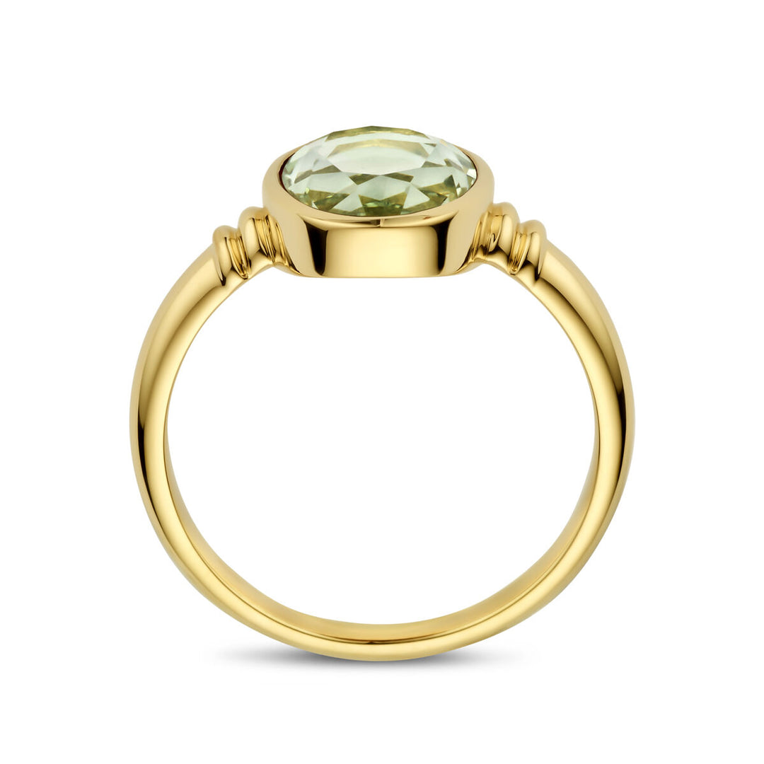 ring groen amethist 14K geelgoud