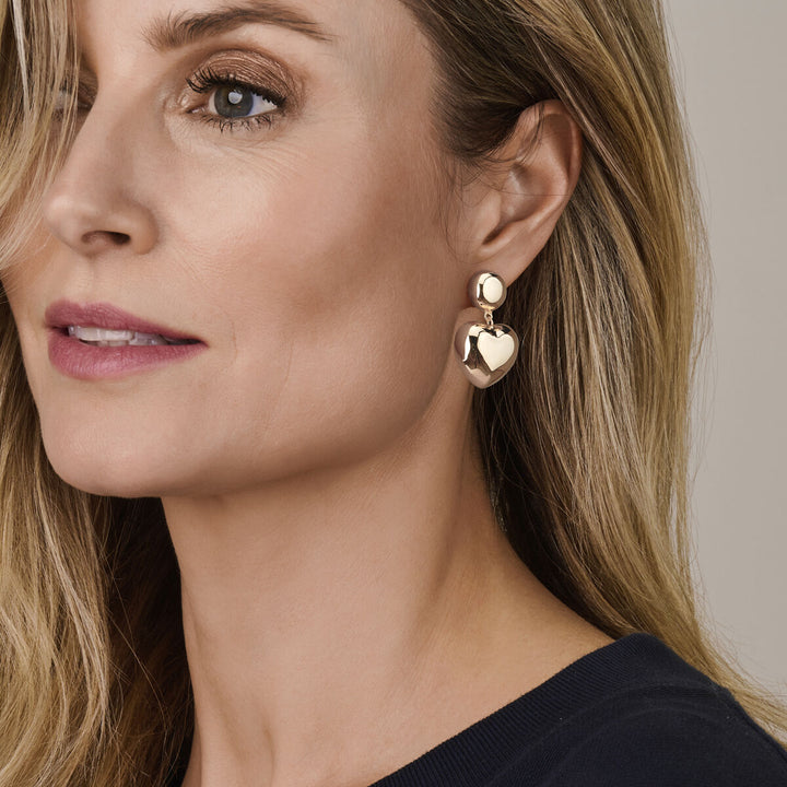 oorhangers hartjes 32 mm zilver gerhodineerd