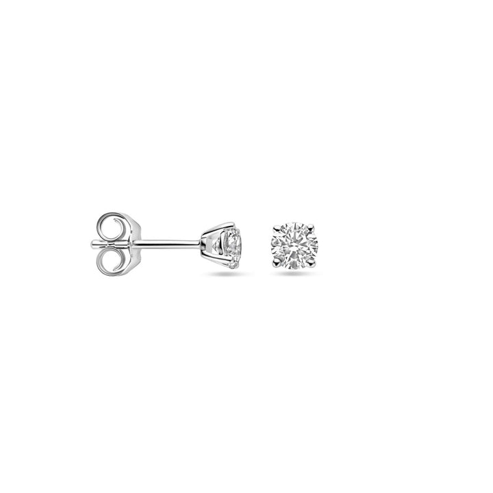 oorknoppen lab grown diamant 0.5ct (2x 0.25ct) h si 4 mm 14K witgoud