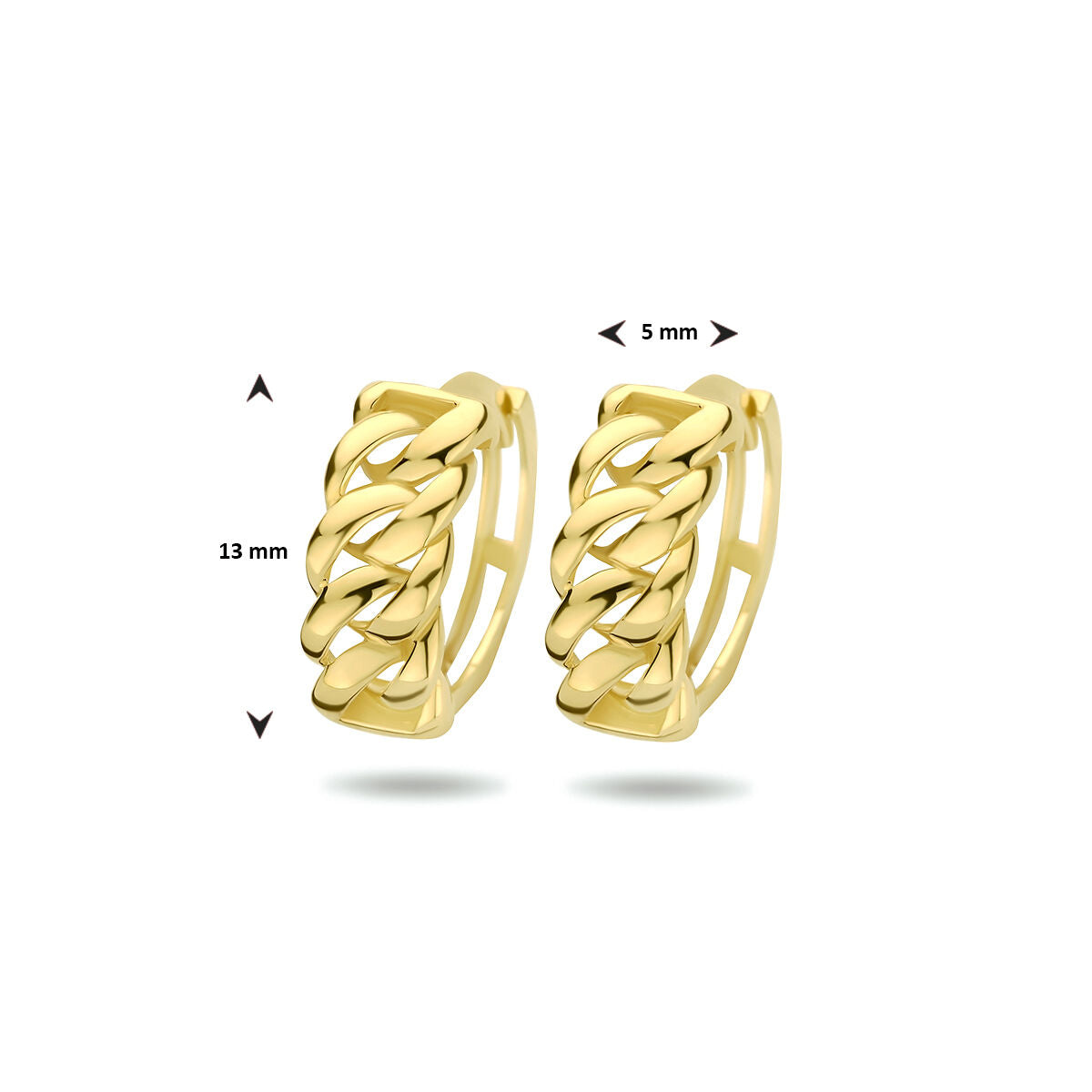 klapoorringen gourmet 13 mm 9 Karaat