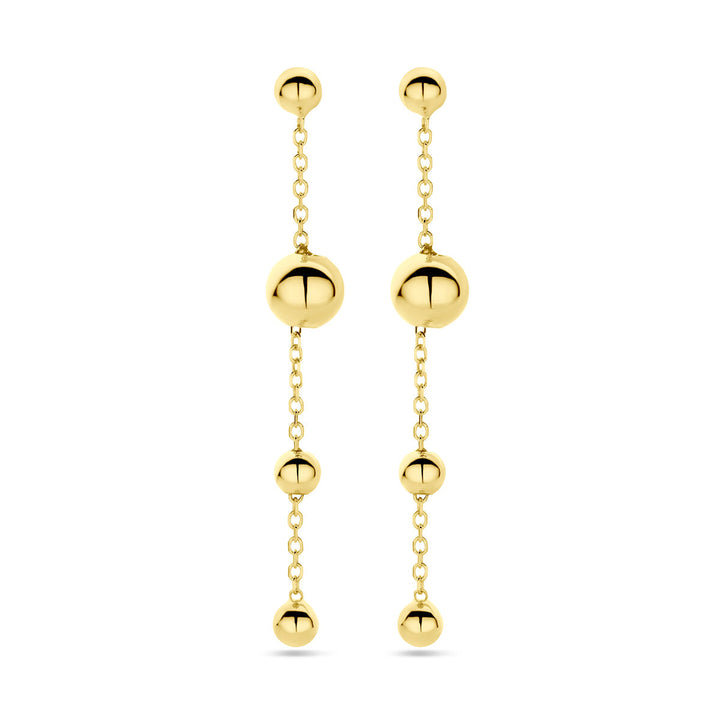 oorhangers bolletjes 36 mm 14K geelgoud