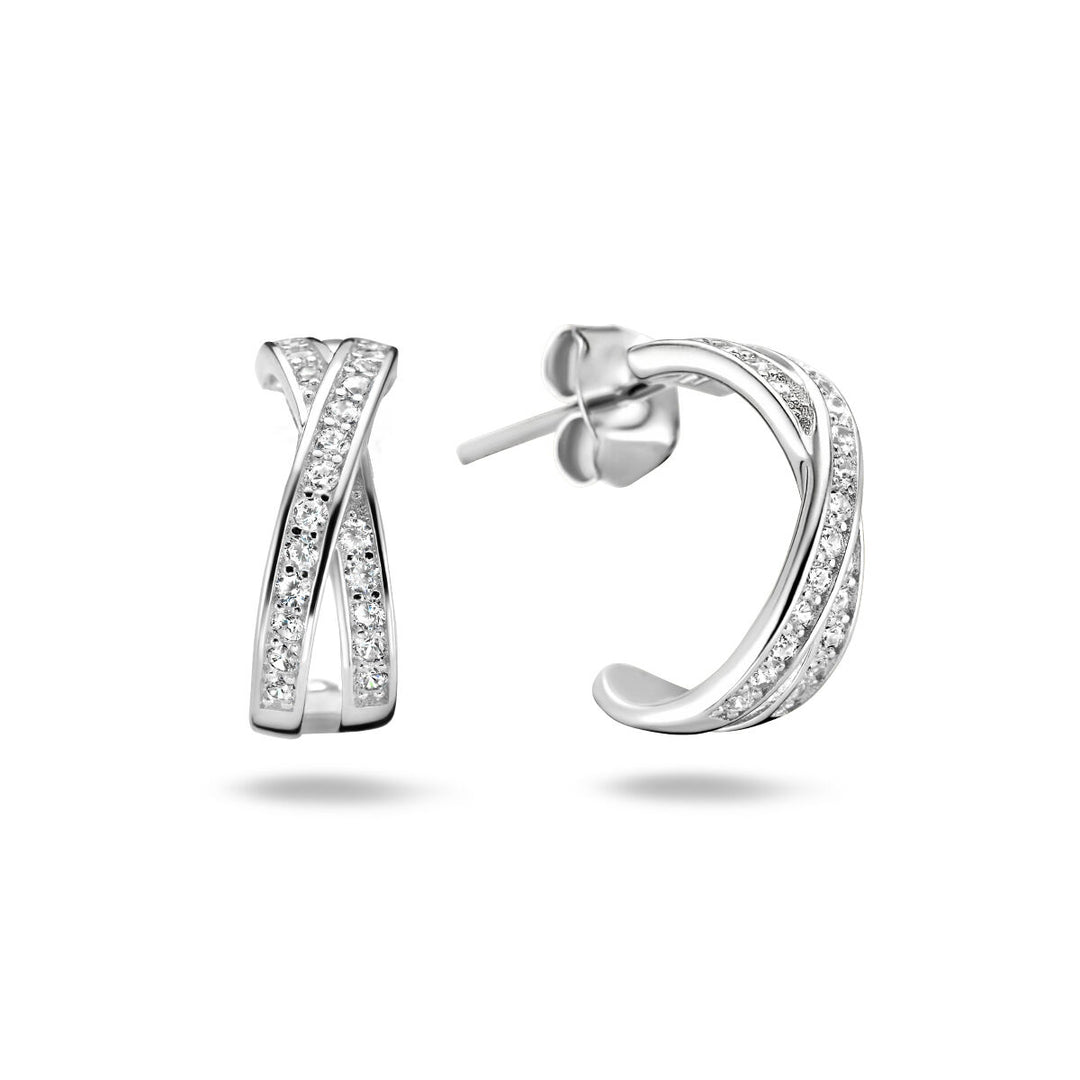 stekeroorringen zirkonia zilver gerhodineerd