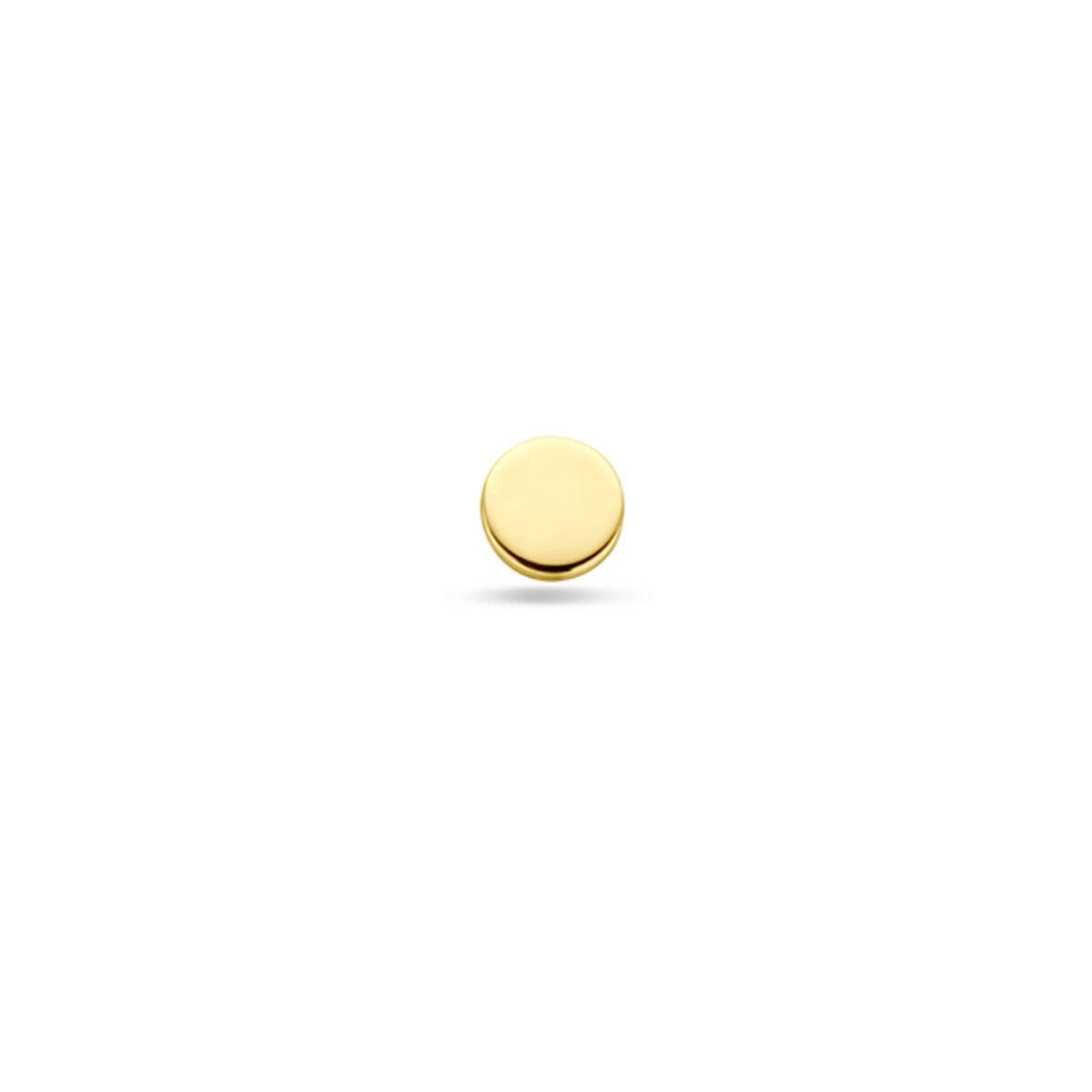 Flat back piercing van 3 mm in 14K geelgoud met een gladde, ronde afwerking.