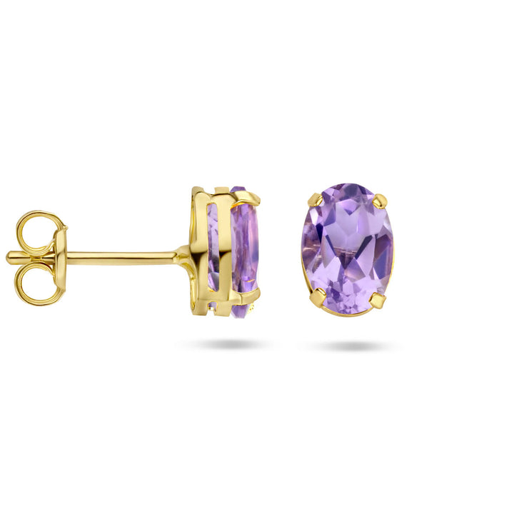 ear studs amethyst 14K yellow gold