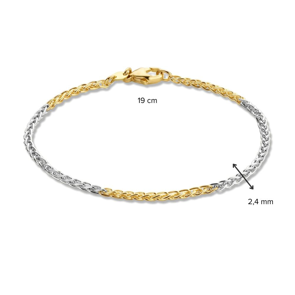 Elegante 14-Karaat Gouden Armband voor Dames – Geel/Wit Goud