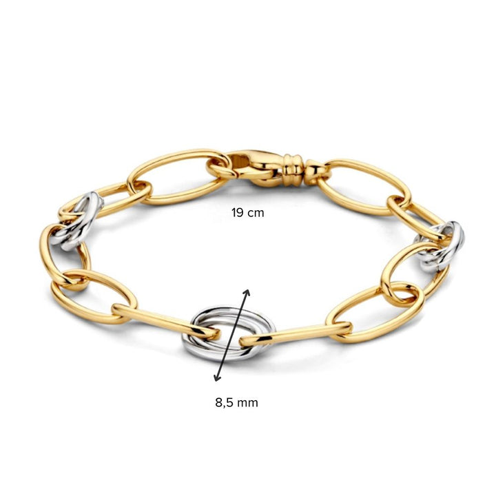 Luxueuze 14-Karaats Geel- en Witgouden Damesarmband, 19 cm