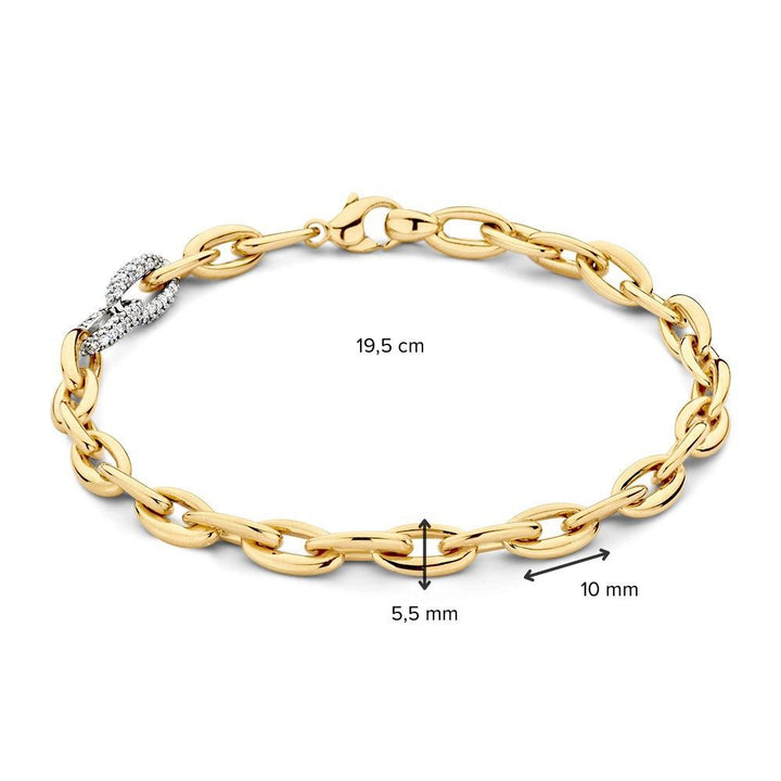 Luxe Gouden Schakelarmband met 0,50 ct Diamanten – 14-Karaat Elegantie voor Dames