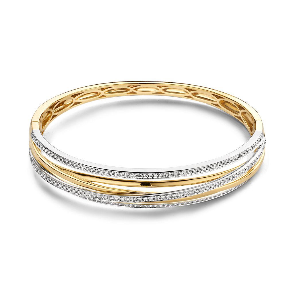 WERT 950 € BICOLOR DIAMANT ARMBAND IN 585er/14 K GOLD vxlt K72274 on sale