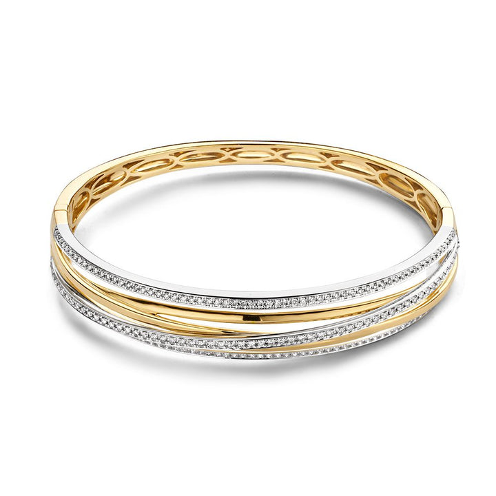 Luxe Gouden Armband met 1.03 Karaat Briljant – 14 Karaat Geel/Wit Goud, H/SI-1 Kwaliteit