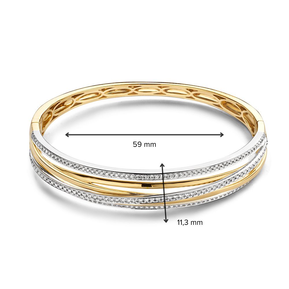 Luxe Gouden Armband met 1.03 Karaat Briljant – 14 Karaat Geel/Wit Goud, H/SI-1 Kwaliteit