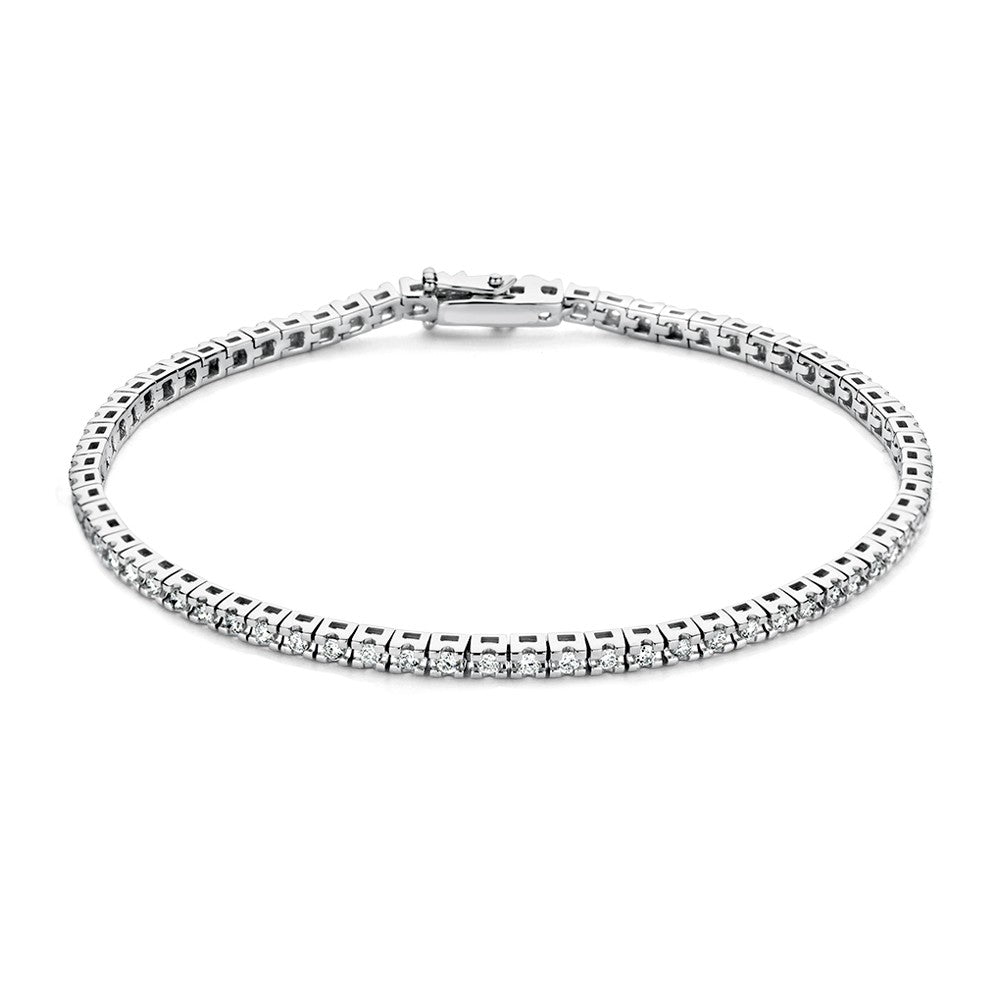 Witgouden armband met 1,00 crt aan sprankelende diamanten in een schakelontwerp.