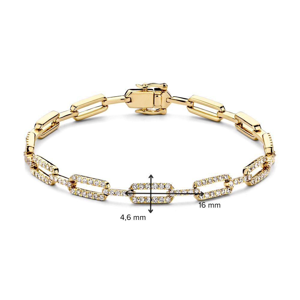 Geelgouden Armband met Diamanten – 14 Karaat Goud, 1.00 Karaat Diamant, Luxe Armband voor Dames