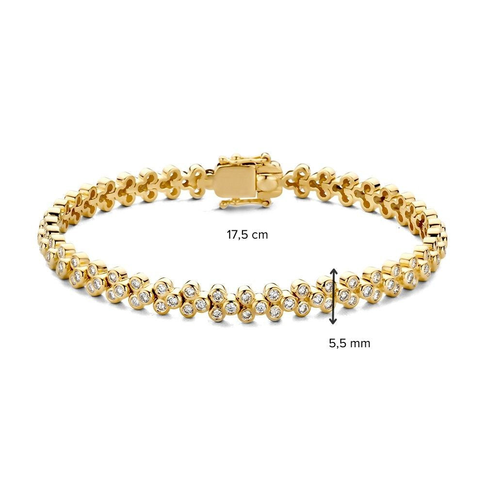 Geelgouden Armband met 2.45 Karaat Diamanten – 14 Karaat Goud, Luxe Armband voor Dames