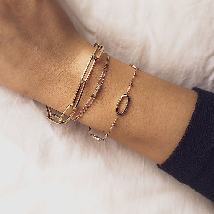 Geelgouden Armband met Paperclip Schakel, 14 Karaat, 6,3 gr, 19 cm