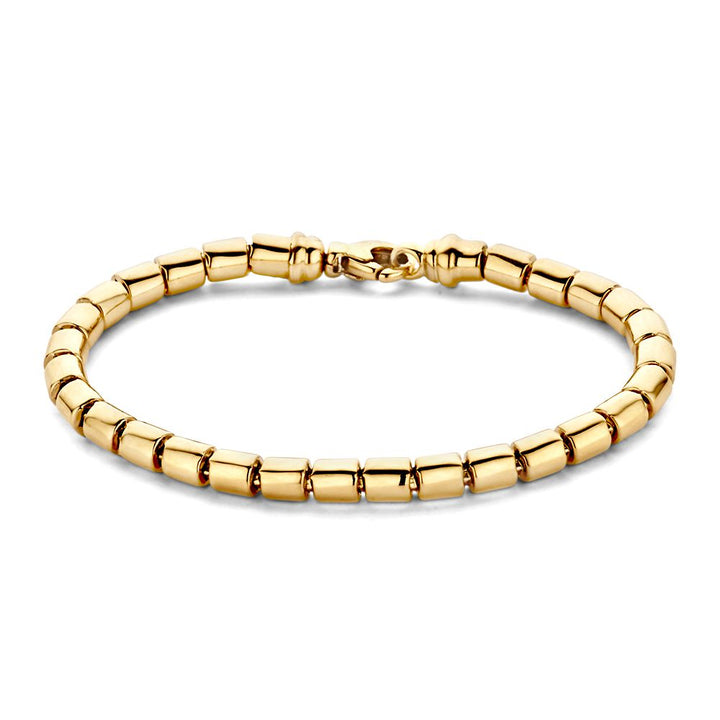 Klassieke Geelgouden Schakelarmband met Luxe Karabijnsluiting, 14 Karaat, 11,2 gr, 19,5 cm