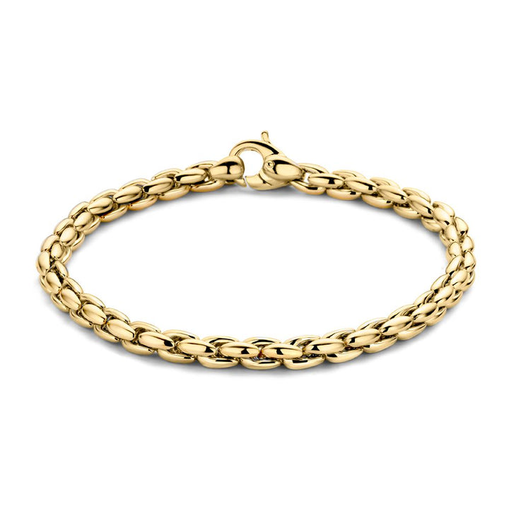 Geelgouden Schakelarmband met Luxe Karabijnsluiting, 14 Karaat, 13,7 gr, 19 cm